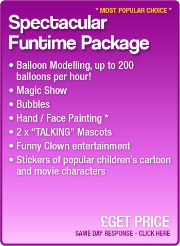 Spectacular Funtime Party package details